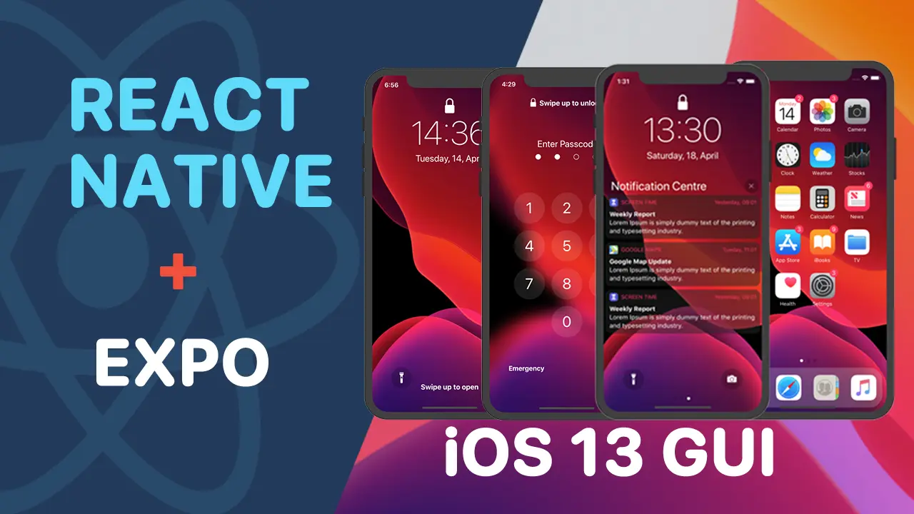 React Native iOS13 GUI Mockup